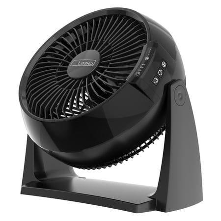 Lasko 10" 3-Speed Remote Controlled Air Circulator Floor Fan, Wall Mount Option, Black, A10802
