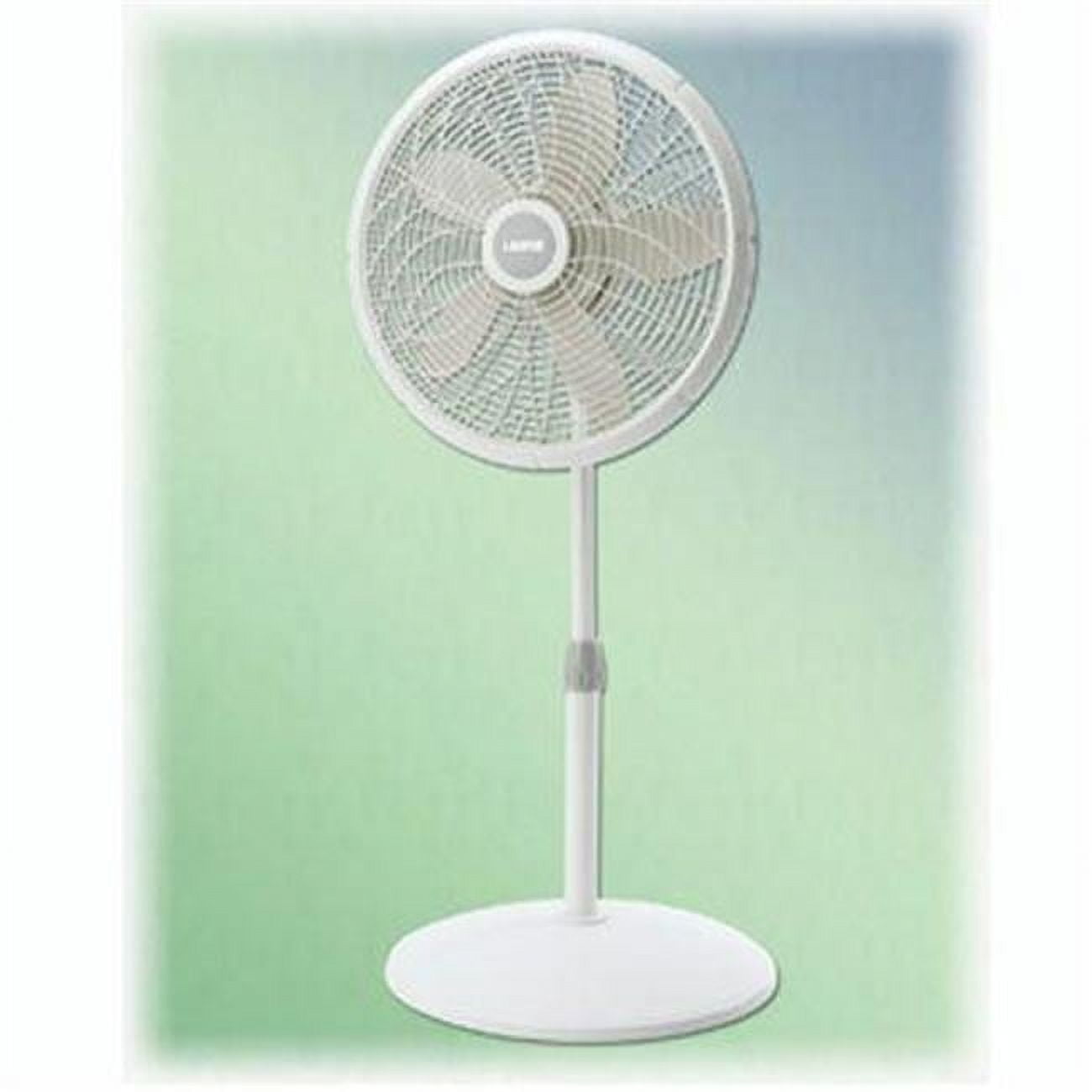 White Adjustable Height Oscillating Floor Fan with Three Speeds