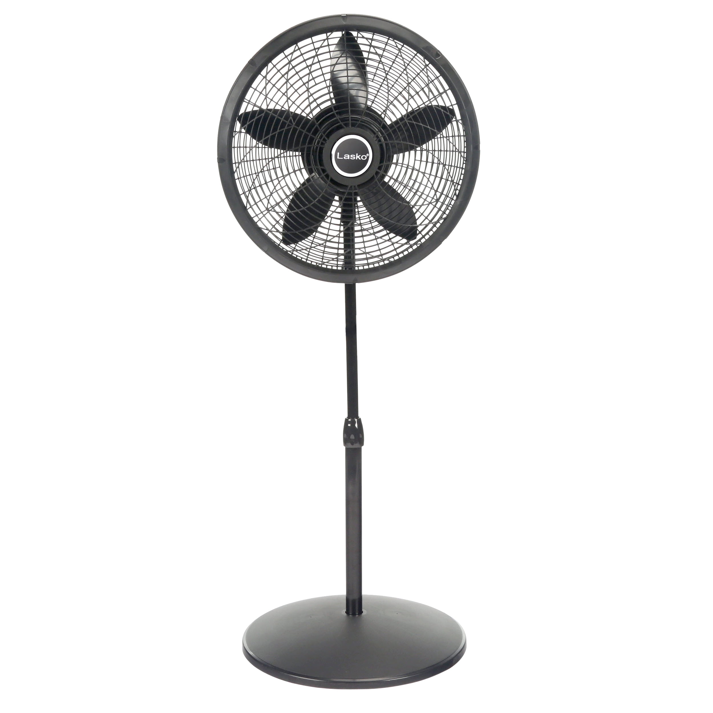 Black Adjustable Height 18" Oscillating Pedestal Fan