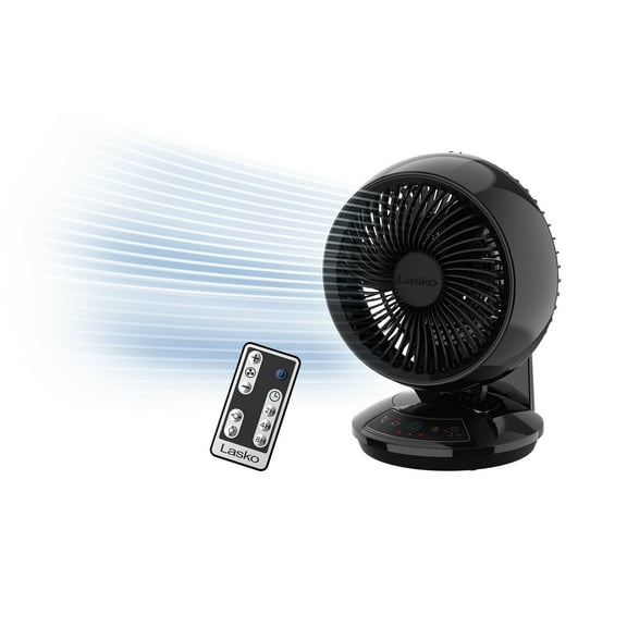 Lasko Whirlwind 7" 3-Speed Orbital Motion Remote Control Air Circulator Table Fan, A12558
