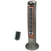 Lasko Wind Curve 42" 3-Speed Oscillating Ionizer Remote Controlled Tower, Gray/Brown, 2554