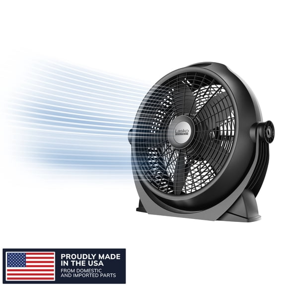 Lasko WindMachine 20" 3 Speed Pivoting Air Circulator Floor Fan, Black, A20305