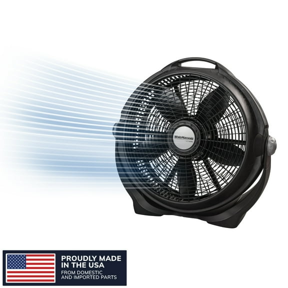 Lasko Wind Machine 20" 3-Speed Air Circulator Floor Fan, Black, A20302