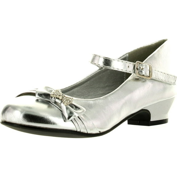 Lasonia Girls Mary Jane Shoes with Pretty Satin Rolled Rosettes Patent