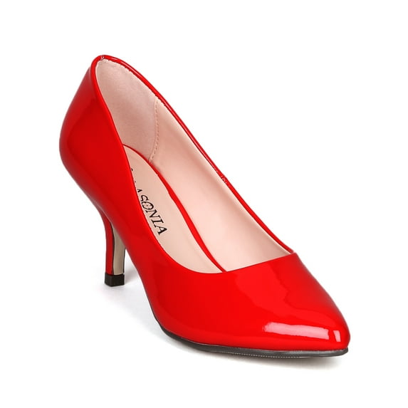 Lasonia M2642 Classic Pointy Toe Low Stiletto Heels Pump