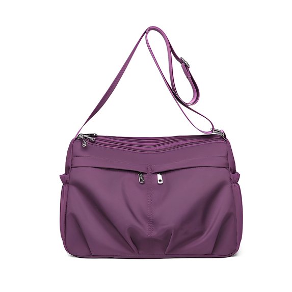KXF Multi-layer Nylon Shoulder Bag for Women Large Capacity Crossbody Bag Lightweight Travel Satchel