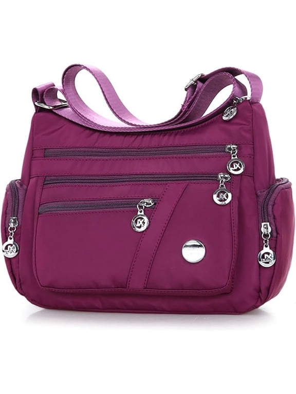 Nylon Crossbody Bags for Women Waterproof Shoulder Bag Ladies Multi Pocket Tote Handbag Travel Messenger Bag