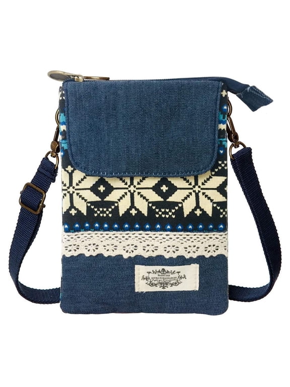 Small Crossbody Bag for Women Mobile Phone Purse National Pattern Shoulder Bag Handbags Coin Pouch for Women
