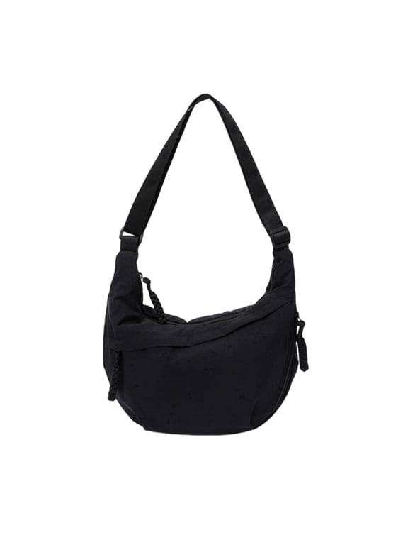 Women Nylon Crescent Bag Lightweight Water Resistant Hobo Purse Multi-Pocket Shoulder Sling Bag for Travel Shopping