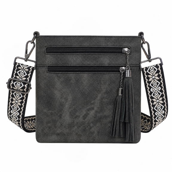 LassZone Womens Tassel PU Leather Crossbody Purse Casual Shoulder Bag for Daily Travel Outings