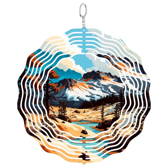 Lassen Volcanic National Park 3D Wind Spinner Metal Kinetic Yard Decor California Geology Gift