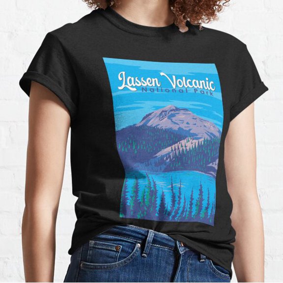 Lassen Volcanic National Park Illustration Travel Art Vintage Classic T-shirt