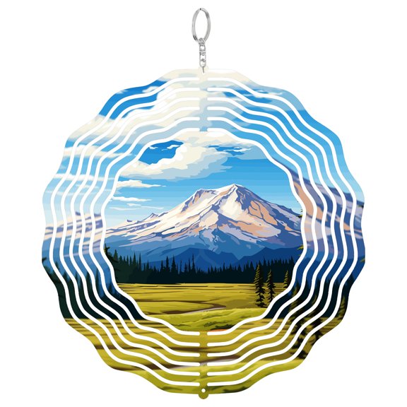 Lassen Volcanic Park 3D Wind Spinner Kinetic Yard Art Garden Decor Stainless Steel Gift