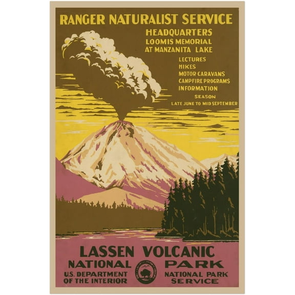 Lassen Volcano, California - National Park Service Poster (11x17Inches)
