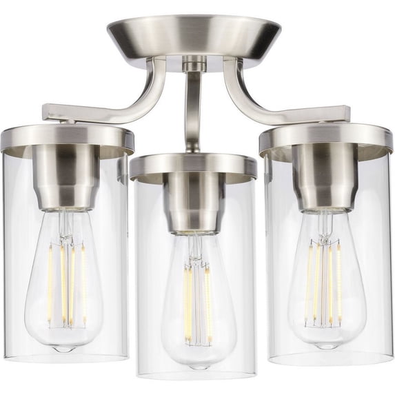 Lassiter Collection Brushed Nickel Three-Light Semi-Flush Mount