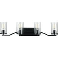 thumbnail image 1 of Lassiter Collection Four-Light Matte Black Clear Glass Modern Bath Vanity Light, 1 of 8