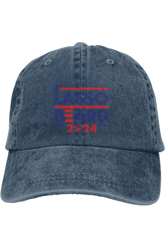 Lasso Beard 2024 Campaign Funny Hat Adjustable Denim Baseball Cap Black Dad Hat Men Women