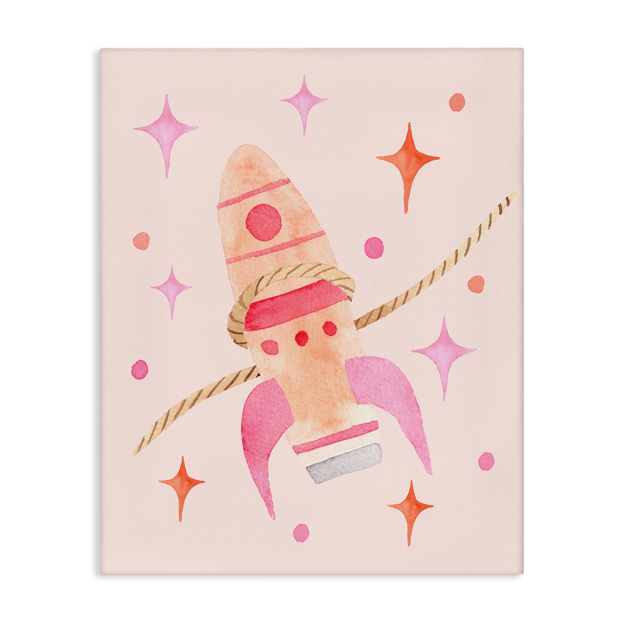 Lasso Rocket Ship Canvas Wall Art, design by Nina Jacobs