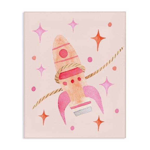 Lasso Rocket Ship Canvas Wall Art, design by Nina Jacobs
