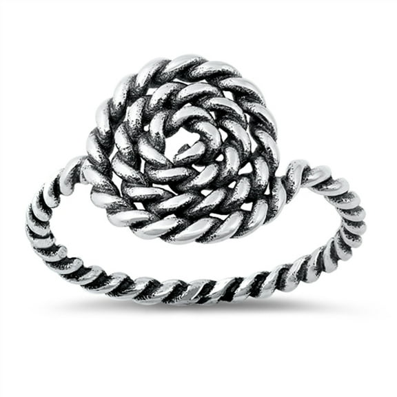 Lasso Rope Braided Cowgirl Ring .925 Sterling Silver Band Jewelry Female Male Unisex Size 4