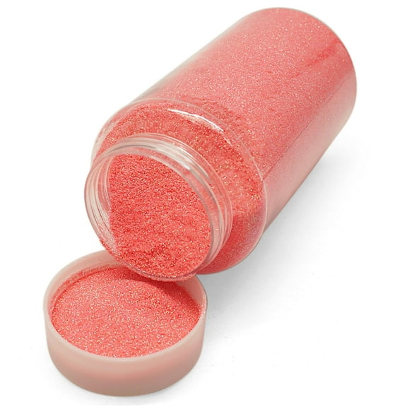 Lassos Boutique 1-Pound Extra Fine Decorative Bulk Glitter Powder Bottle Art Craft (Coral)