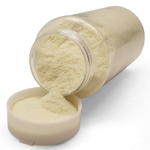 Lassos Boutique 1-Pound Extra Fine Decorative Bulk Glitter Powder Bottle Art Craft (Ivory)