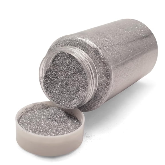 Lassos Boutique 1-Pound Extra Fine Decorative Bulk Glitter Powder Bottle Art Craft (Silver)