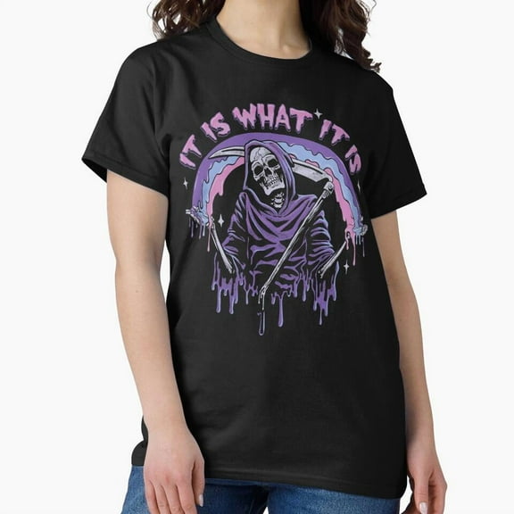Last Breath It Is What It Is Funny Pastel Goth Grim Reaper G3852 Unisex T-Shirt, Up to Size 5XL