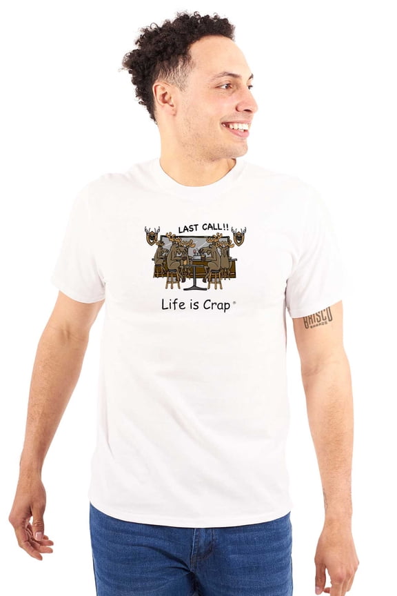 Last Call Funny Moose Hunter Hunt Plus Size Crewneck Graphic Tee Shirt Brisco Brands 2X
