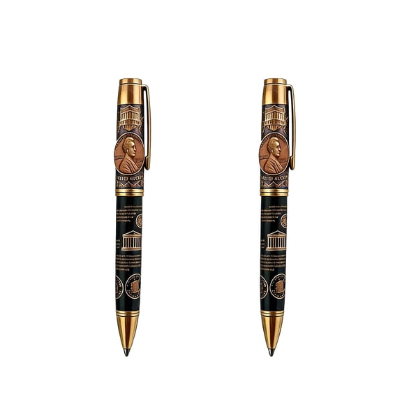 The Last Cent Commemorative Pen, Retro Artistic The Final Cent Commemorative Pen, Matte Metallic Texture Finish, Gift for History Enthusiasts & Collectors (2PC)