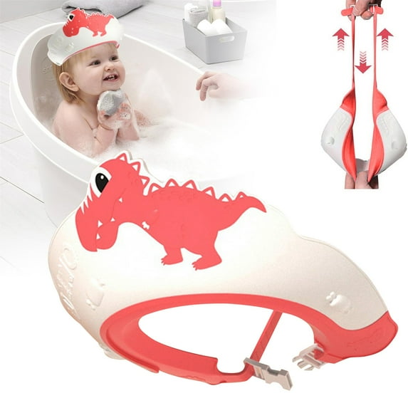Last Chance 1 Children'S Shampoo Cap,Children'S Shampoo Cap Red,Cap Shield 1Pcs Shower Cap For Kids Cute Dinosaur Shape Baby Visor Hat Soft Anti Slip Shampoo For Kids & Ear