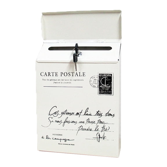 Last Chance 1 Locked Mailbox With 2 Keys,Carte Postale European Creative Iron Belt Lock Mailbox American Mailbox Suggestion Box Wall-Mounted Pastoral Style Mailbox Beige Boy