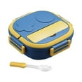 thumbnail image 1 of Last Chance 1 Lunch Box, 1 Spoon,304 Portable Stainless Steel Lunch Box For Going Out, Blue, Two Compartments, 1 of 9