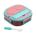 thumbnail image 1 of Last Chance 1 Lunch Box, 1 Spoon,304 Portable Stainless Steel Lunch Box For Going Out, Pink, Two Compartments, 1 of 9
