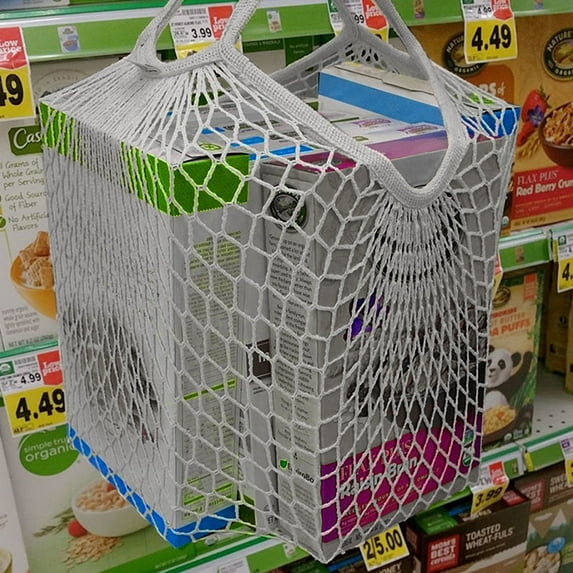 Last Chance 1*Portable Convenient Shopping Net Bag,Size 13 Short Portable Convenient Shopping Net Bag White,Mesh Net Turtle Bag String Shopping Bag Reusable Fruit Storage Handbag Totes New