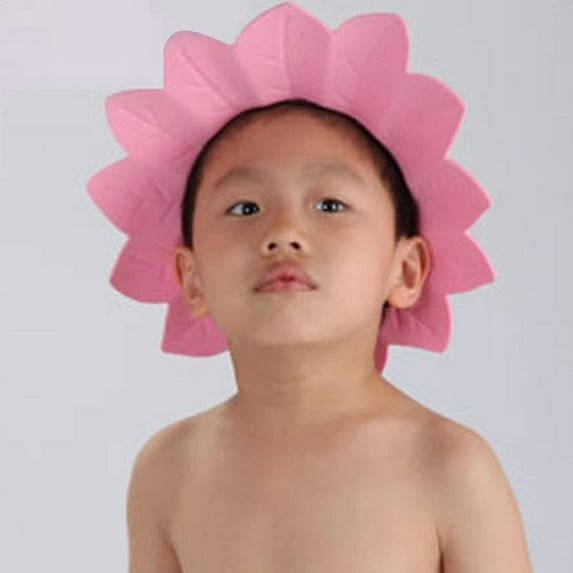 Last Chance 1*Shower Cap,Baby Shampoo Cap Children'S Bath Cap Pink,Cap Soft Adjustable Bathing Hat Shampoo Bath Head Cap Visor For Kids Bathing Washing Hair