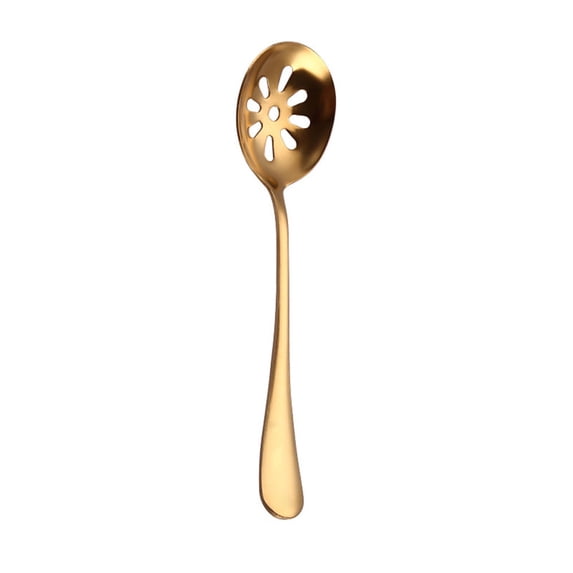 Last Chance 1*Slotted Spoon,Stainless Steel Western Food Color Public Colander Gold,Colorful Spoon Handle Spoons Flatware Colander fork Drinking Tools Kitchen Gadge
