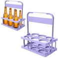 thumbnail image 1 of Last Chance 1 Wine Rack,Foldable Plastic Drink Holder Light Purple,Plastic Foldable Beer Rack Portable Half Dozen 6 Bottle Hand Held Basket Portable Wine Rack and Cup Holder, 1 of 8