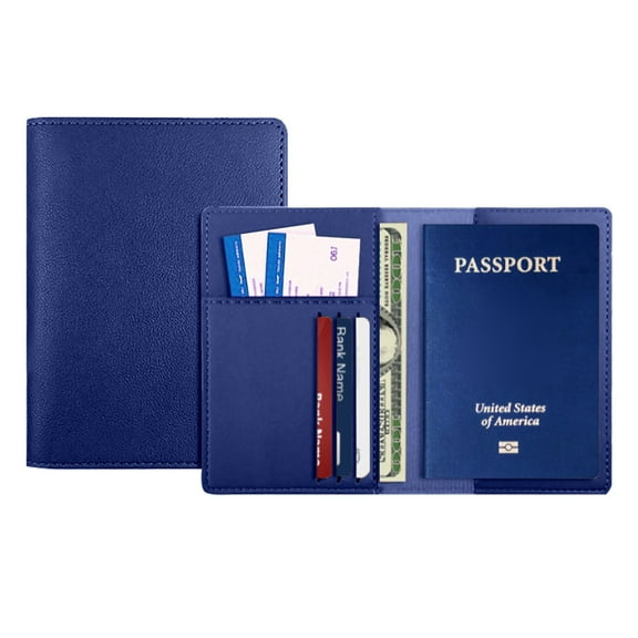 Last Chance 1Pc Dark Blue Leather Multi-Card Slot Passport Protector,"Stylish Leather Passport Wallet Available In Nine Gorgeous Colors For Seeking Functionality And Fashion"