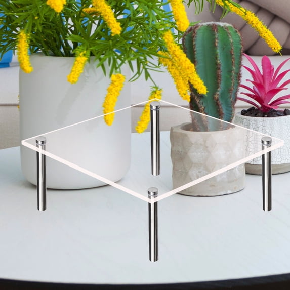 Last Chance 1Pc Display Stand,Cake Display Stand C,Clear Acrylic Cake Display Stand Square Metal Support Shelf