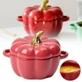 thumbnail image 1 of Last Chance 1X Ceramic Pumpkin Jar,Pumpkin Jar Red,Oven Pumpkin Bowls Ceramic Pumpkin Pots For Cooking Pumpkin Dutch Oven Pot With Lid Mini Pumpkin Soup Bowls For Home Thanksgiving Halloween, 1 of 9