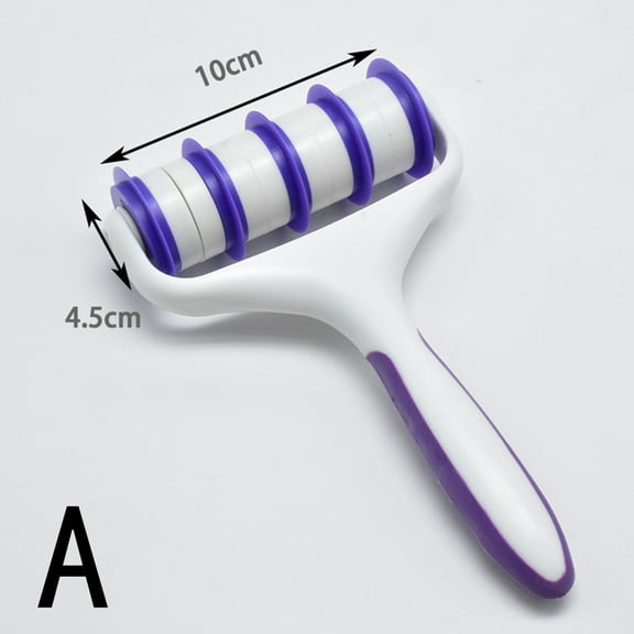 Last Chance 1X Fondant Cake Tool Roller Cutter,Diy Baking Tools Purple Handle Embossing Wheel New Cutting Embossing Large Roller Fondant Cake Tool Roller Knife A