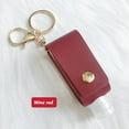 thumbnail image 1 of Last Chance 1X Key Bag, 1X Empty Bottle,30Ml Empty Hand Sanitizer Bottle and Keychain Set Holder Hand Sanitizer Leather Case Outdoor Portable Keychain Leather Case Wine Red, 1 of 3