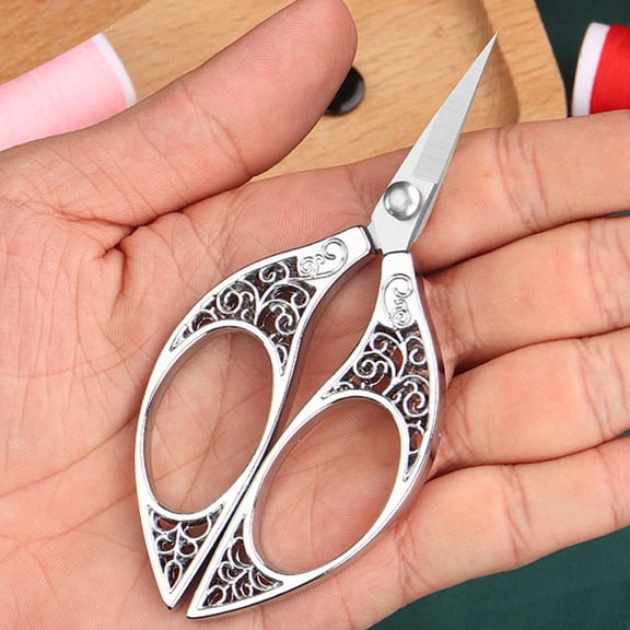 Last Chance 1X Scissors,Retro Stainless Steel Scissors C,Retro Small Scissors Tailor Cutting Thread Head Tea Pointed Stainless Steel Office Dragon and Handmade Special Gold Scissors