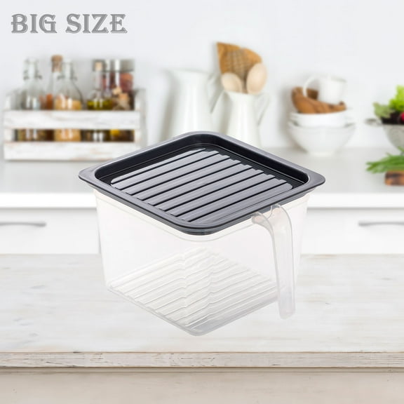 Last Chance 1X Storage Box,Square Transparent Refrigerator Storage Box With Handle G,Square Transparent Refrigerator Storage Box, With A Lid Can Be Stacked