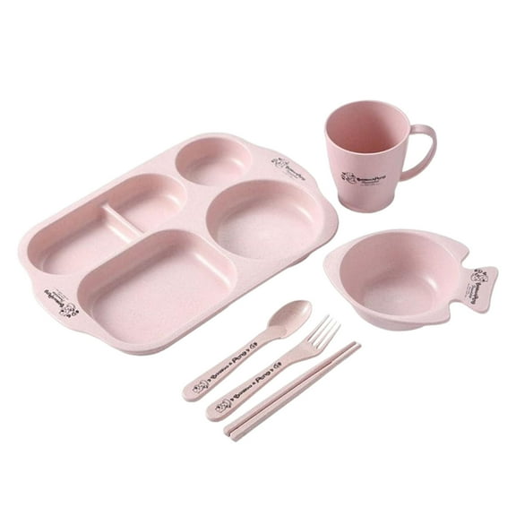 Last Chance 1X Tableware Set,Baby Household Shell Separation Plate To Prevent Rice From Falling Night Room Tableware B,Baby Home Split Plate Tableware Grid6 Piece White Dinner Plate Set