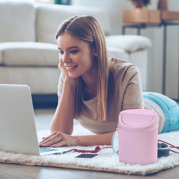 Last Chance 1X Trash Can,Desktop Mini Trash Can Pink,Mini Tabletop Trash Cans Can Mini Room Creative Cover Kitchen Living Waste Kitchen Restaurant Bar