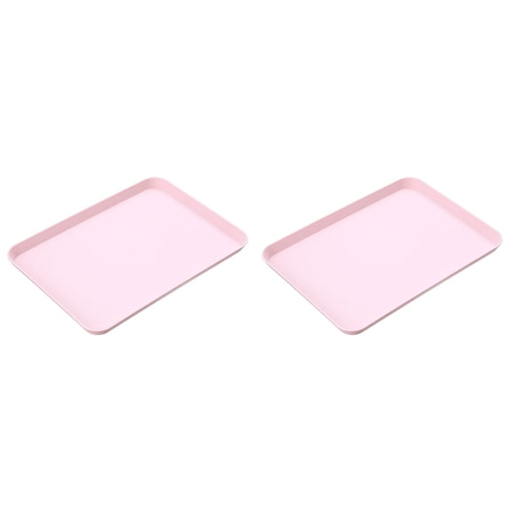 Last Chance 1X Tray*2,Simple Style Solid Color Plastic Tray Small Pink 2Pcs,Fast Tray Rectangular Serving Trays Serving Tray for Indoor Plastic Fast Tray