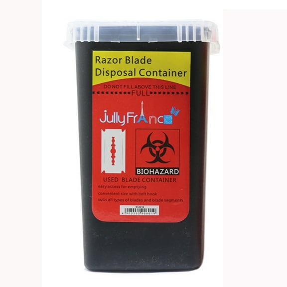 Last Chance 1X Waste Blade Storage Box,Black Waste Blade Storage Box,Tattoo Needles Garbage Container Danger Waste Sharp Weapon Storage Barrel Fash