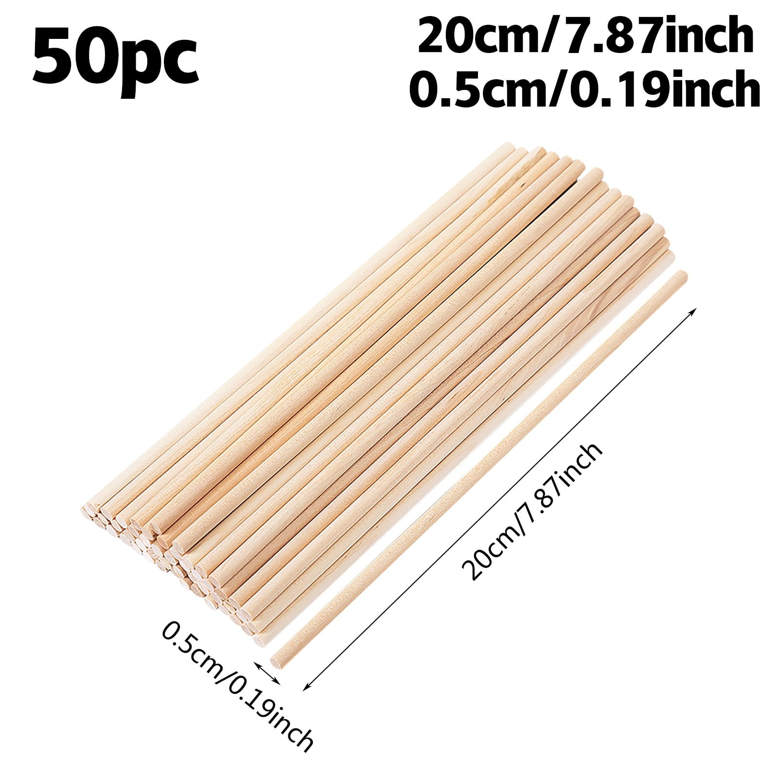 Last Chance 1Xdiy Handmade Round Wooden Stick Colorful Popsicle Stick ...